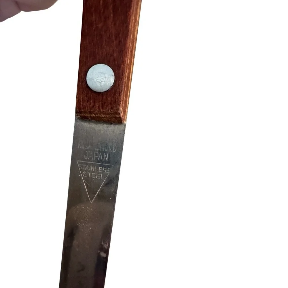 Vintage Household Japan Stainless Steel Spatula Wood Handle